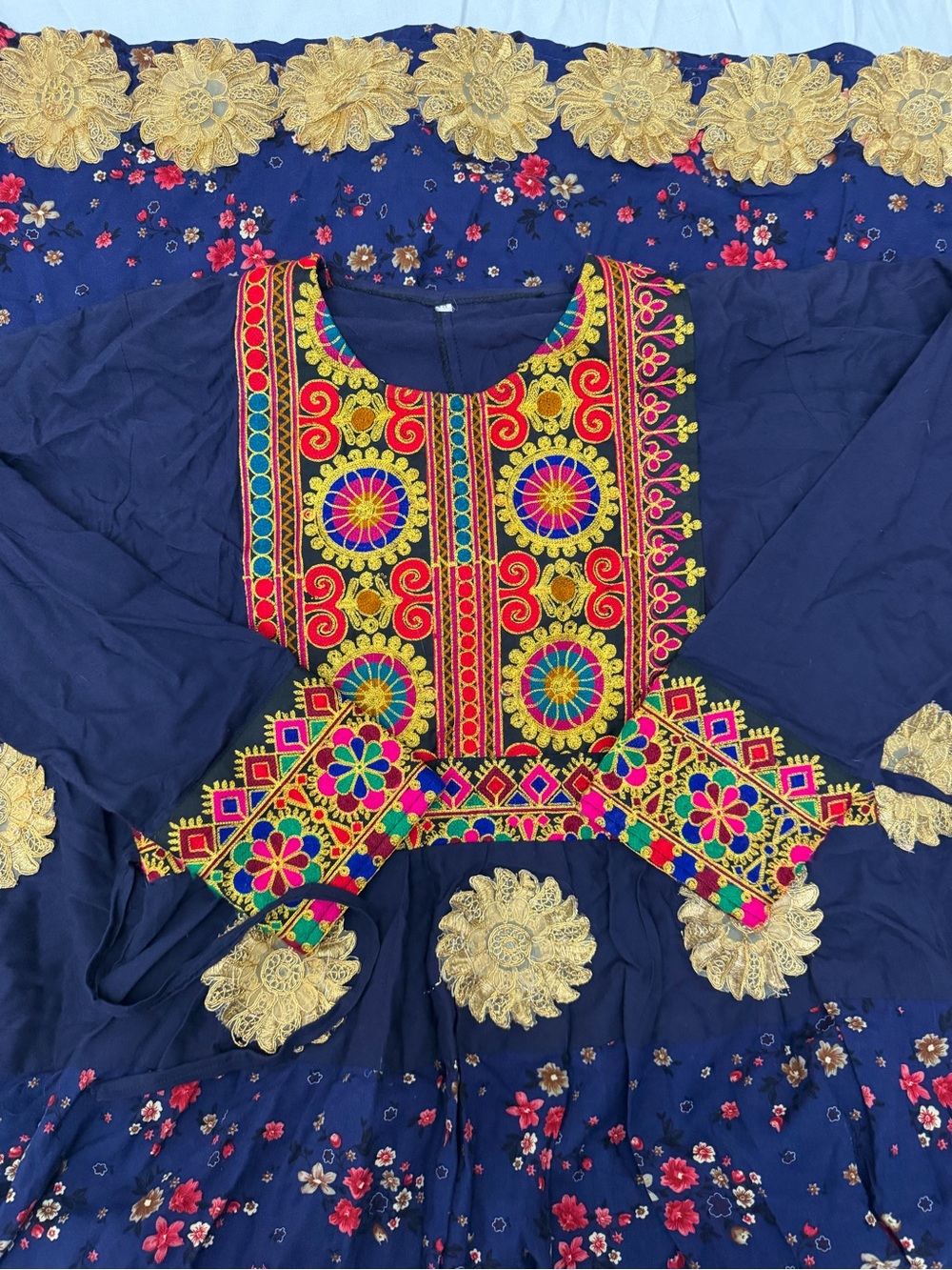 Navy blue Afghan dress